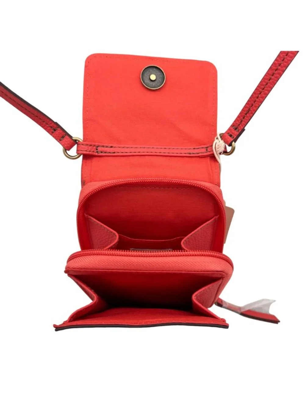 St. Johns Bay Crossbody Bag Adjustable Strap Dark Watermelon Pebbled Texture NEW - Picture 7 of 10
